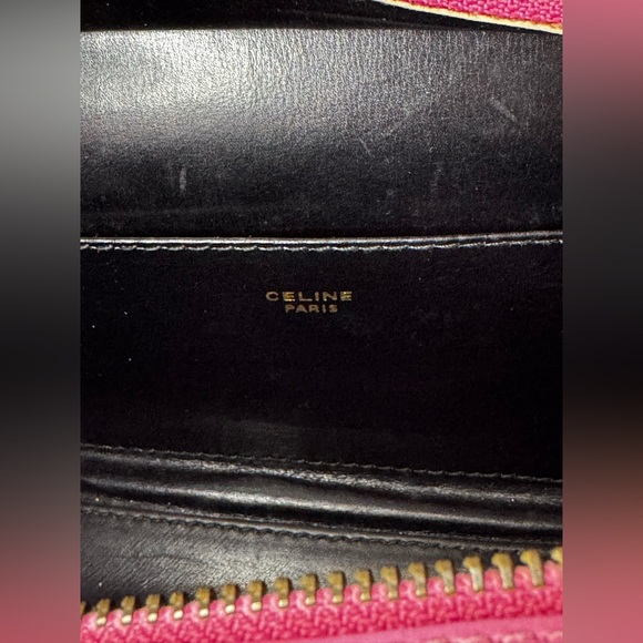 RELISTED Vintage Celine Triomphe Pink Leather Handbag Shoulder Bag - Picture 14 of 15